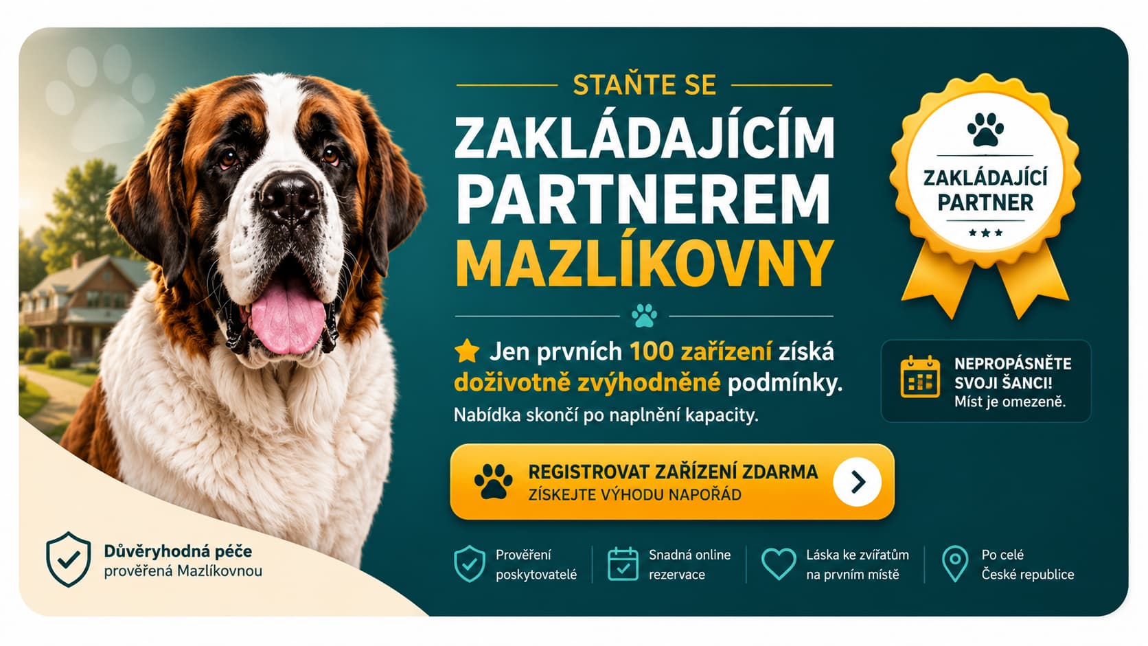 Staňte se zakládajícím partnerem Mazlíkovny